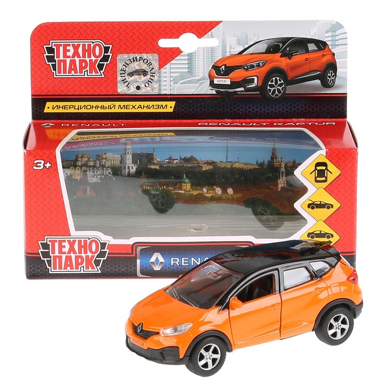 Машина Renault Kaptur оранжево-черный 12см