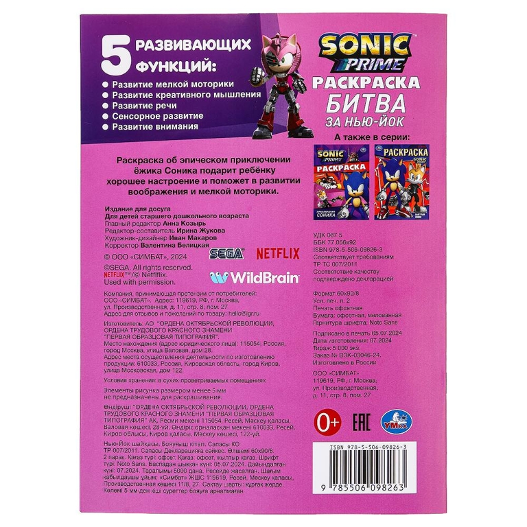 Раскраска Битва за Нью - Йок Sonic