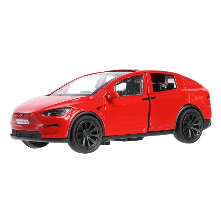 Модель металлическая tesla model x plaid 12 см красный