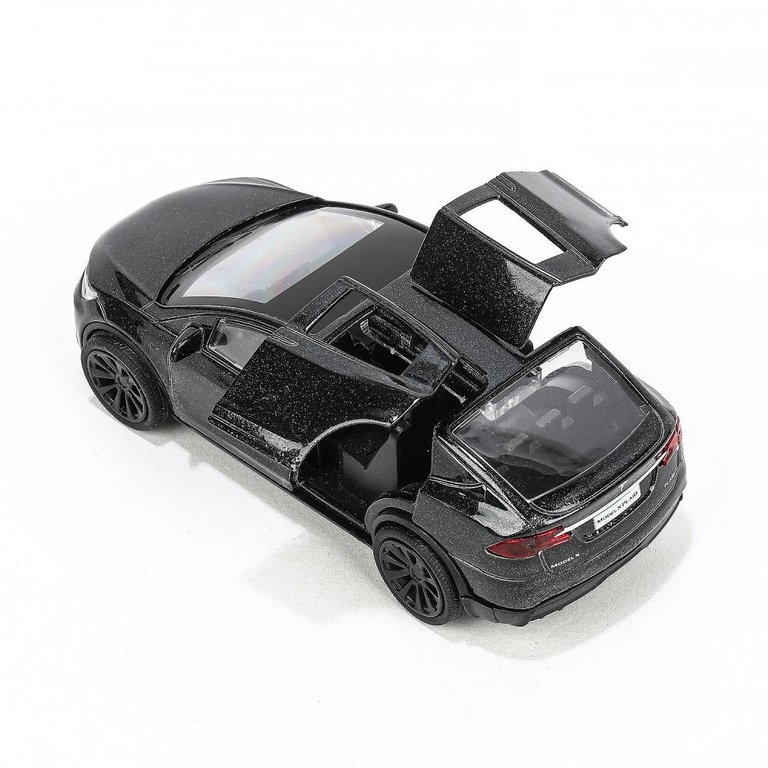 Модель металлическая tesla model x plaid 12 см черный