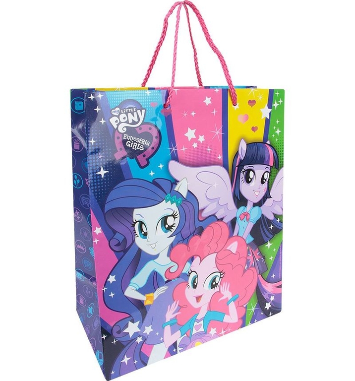 Пакет подарочный equestria girls 26х32х14см, глянцевый