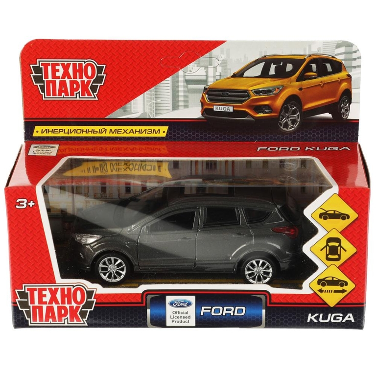 Модель металлическая FORD KUGA длина 12 см, серый