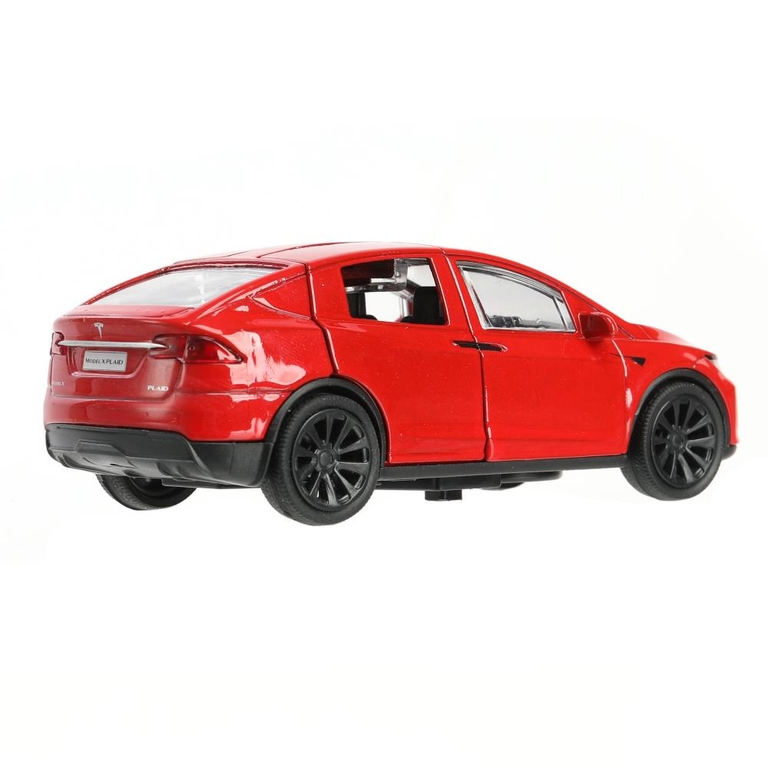 Модель металлическая tesla model x plaid 12 см красный