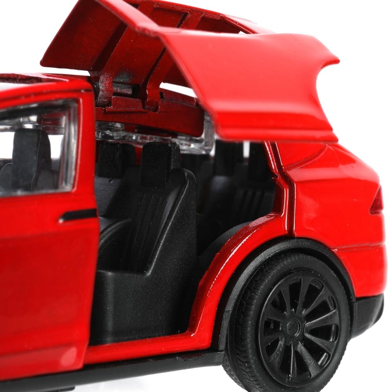 Модель металлическая tesla model x plaid 12 см красный